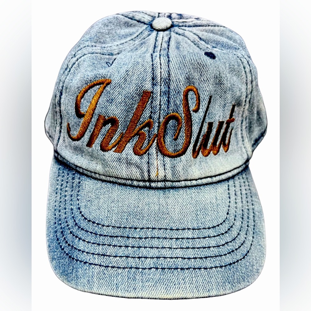 Inkslut embroidered denim baseball cap